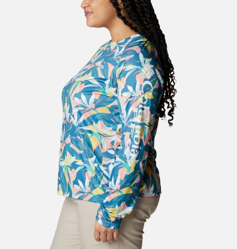 Women's Columbia PFG Super Tidal Tee II Long Sleeve Sweatshirts Flower | Plus Size CA-I56A1